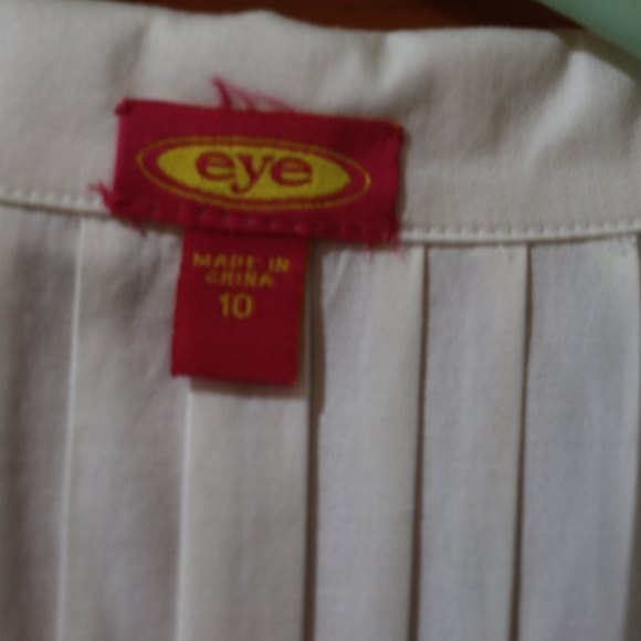 Vintage Eye White Pleated Ruffle Collared Long Sleeve Button Down Shirt Top 10 - Picture 14 of 14